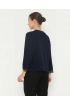 Lyne halim - Blouse Bordir Swirl, Dark Blue BLO-3368