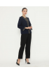 Lyne halim - Blouse Bordir Swirl, Dark Blue BLO-3368
