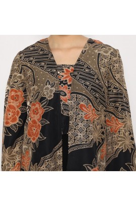 Lyne Halim Long Dress Kutubaru  Kombinasi Batik , 8204